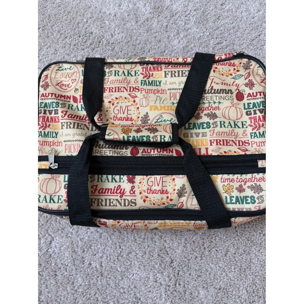 New Unused Autumn Insulated Casserole Carrier 9x13 Fall Thanksgiving Thermal Bag